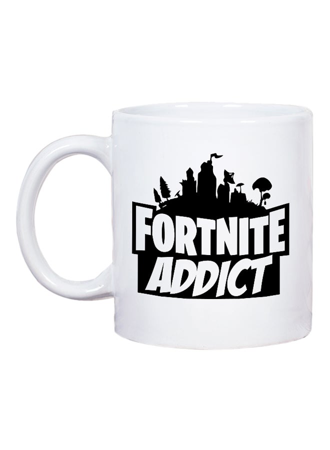 Fortnite Addict Printed Coffee Mug White/Black