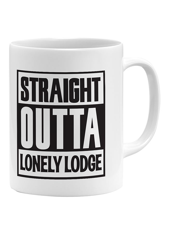 LOUD UNIVERSE Fortnite Straight Outta Lonely Lodge Printed Coffee Mug White/Black  - Image 1