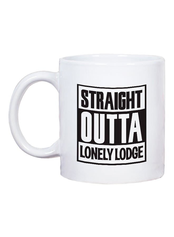 LOUD UNIVERSE Fortnite Straight Outta Lonely Lodge Printed Coffee Mug White/Black  - Image 2