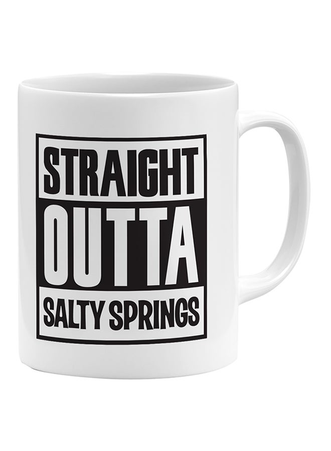 LOUD UNIVERSE Fortnite Straight Outta Salty Springs Printed Coffee Mug White/Black - Image 1