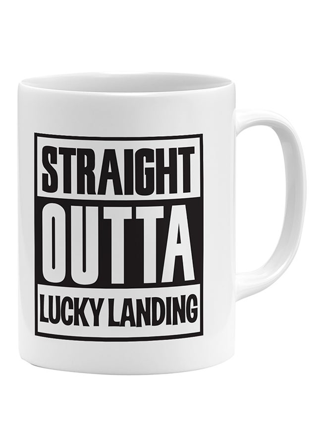 LOUD UNIVERSE Fortnite Straight Outta Lucky Landing Printed Coffee Mug White/Black  - Image 1
