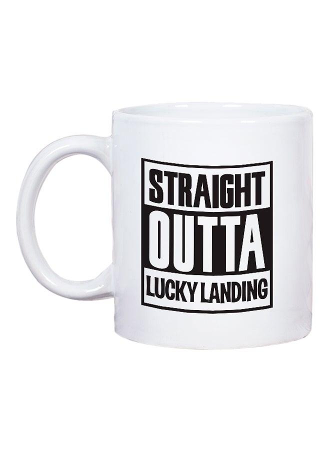 LOUD UNIVERSE Fortnite Straight Outta Lucky Landing Printed Coffee Mug White/Black  - Image 2