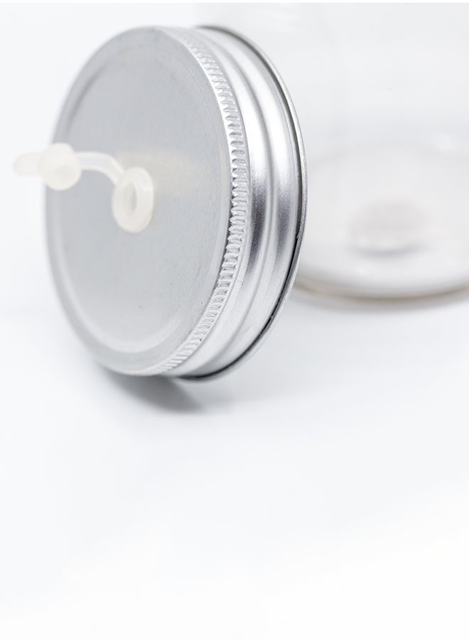 لاود يونيفيرس برطمان ميسون مزين برسمة اللاعب الحقيقي في لعبة PUBG ومزود بماصة شفاف/ أبيض/ رمادي - Image 4