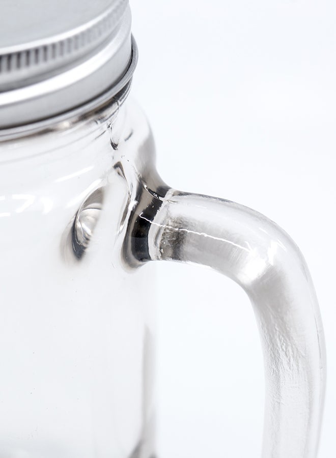 لاود يونيفيرس برطمان ميسون مزين برسمة اللاعب الحقيقي في لعبة PUBG ومزود بماصة شفاف/ أبيض/ رمادي - Image 3