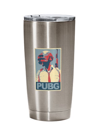 PUBG Player Printed Tumbler With Lid Silver/White/Clear - v1545651242/N19969966A_1