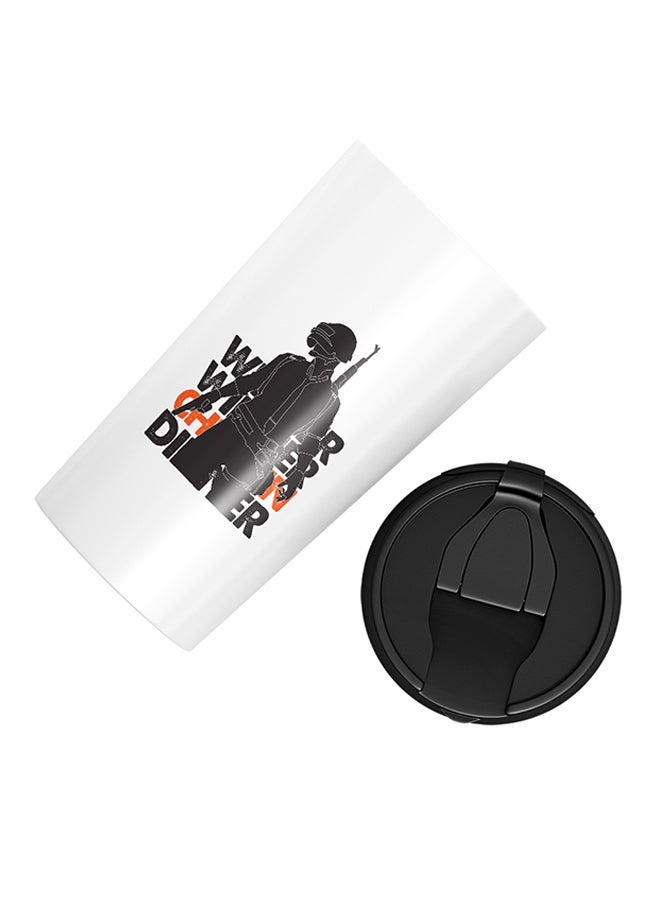 LOUD UNIVERSE PUBG Winner Winner Chicken Dinner Printed Tumbler With Lid White/Black  - Image 3