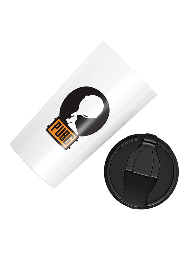 LOUD UNIVERSE PUBG Pan Printed Tumbler With Lid White/Black/Orange  - Image 3