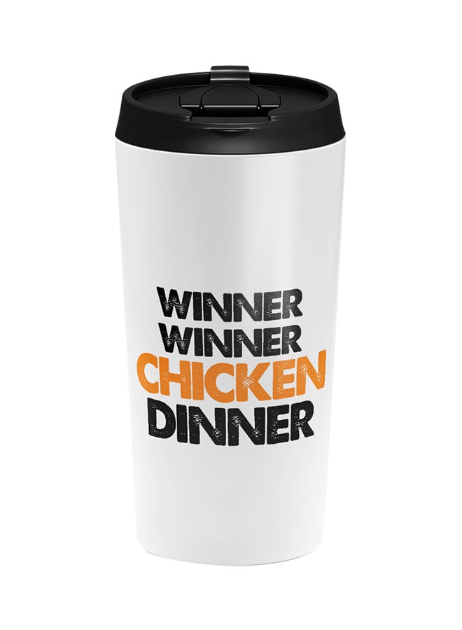 LOUD UNIVERSE PUBG Winner Winner Chicken Dinner Printed Tumbler With Lid White/Black/Yellow  - Image 1