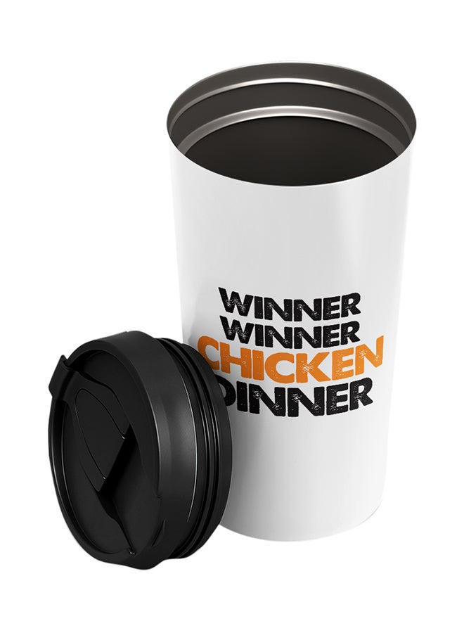 LOUD UNIVERSE PUBG Winner Winner Chicken Dinner Printed Tumbler With Lid White/Black/Yellow  - Image 2