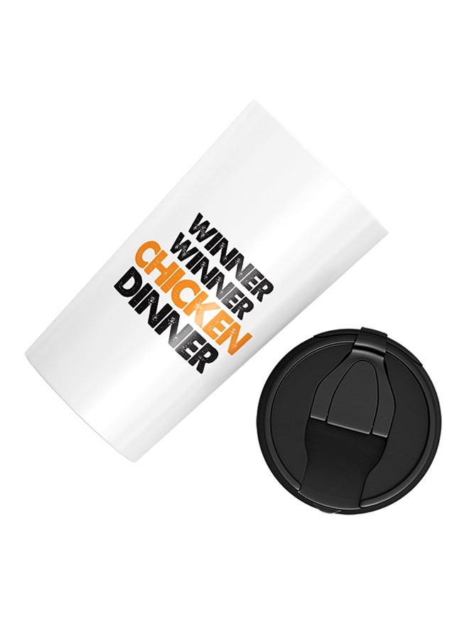 LOUD UNIVERSE PUBG Winner Winner Chicken Dinner Printed Tumbler With Lid White/Black/Yellow  - Image 3
