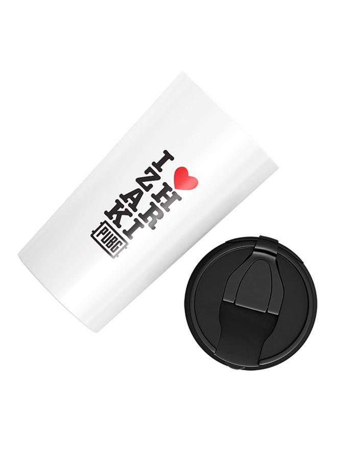 LOUD UNIVERSE PUBG I Love Zharki Printed Tumbler With Lid White/Black/Red  - Image 3