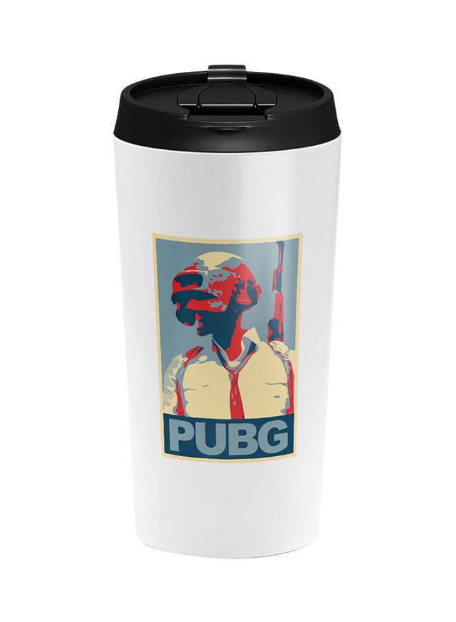LOUD UNIVERSE PUBG Printed Tumbler With Lid White/Black/Red  - Image 1