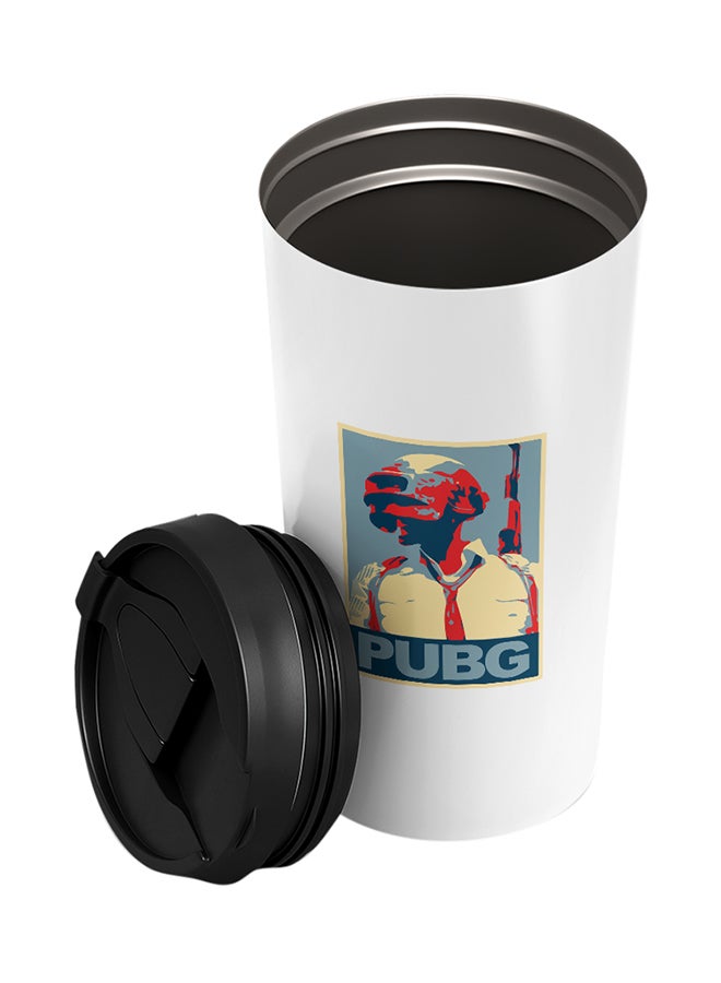 LOUD UNIVERSE PUBG Printed Tumbler With Lid White/Black/Red  - Image 2