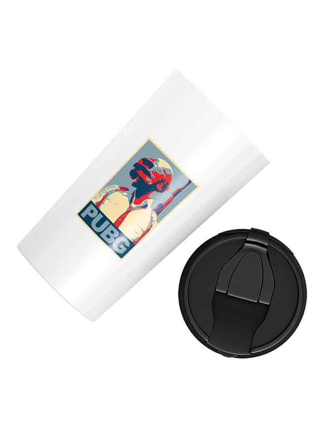 LOUD UNIVERSE PUBG Printed Tumbler With Lid White/Black/Red  - Image 3