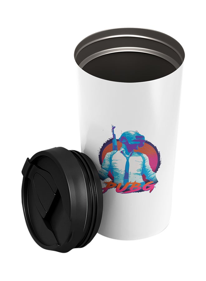 LOUD UNIVERSE PUBG Galaxy Style Tumbler With Lid White/Black/Blue  - Image 2