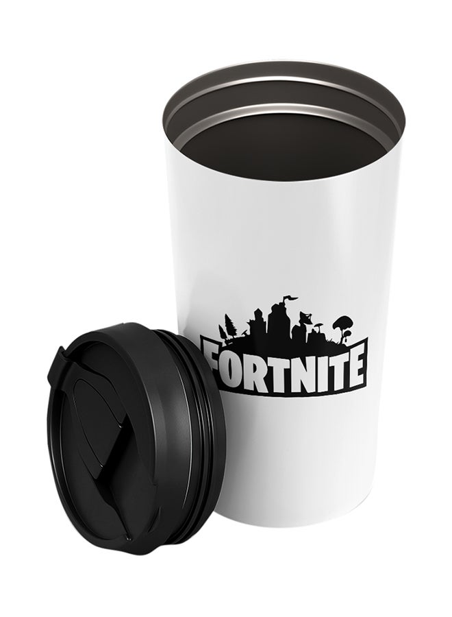 LOUD UNIVERSE Fortnite Logo Printed Tumbler With Lid White/Black  - Image 2