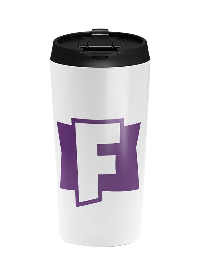 LOUD UNIVERSE Fortnite Logo Printed Tumbler With Lid White/Black/Purple  - Image 1