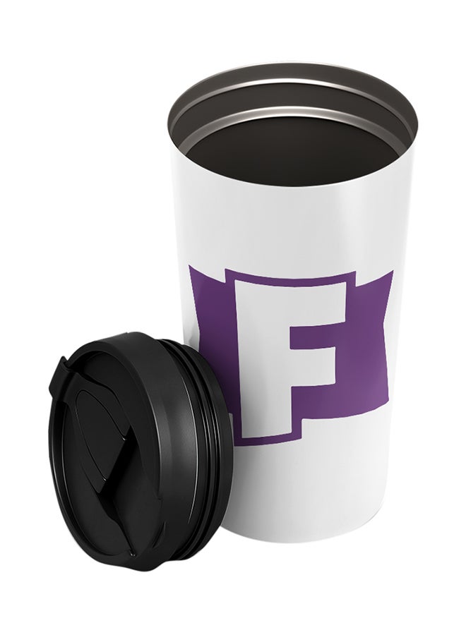 LOUD UNIVERSE Fortnite Logo Printed Tumbler With Lid White/Black/Purple  - Image 2