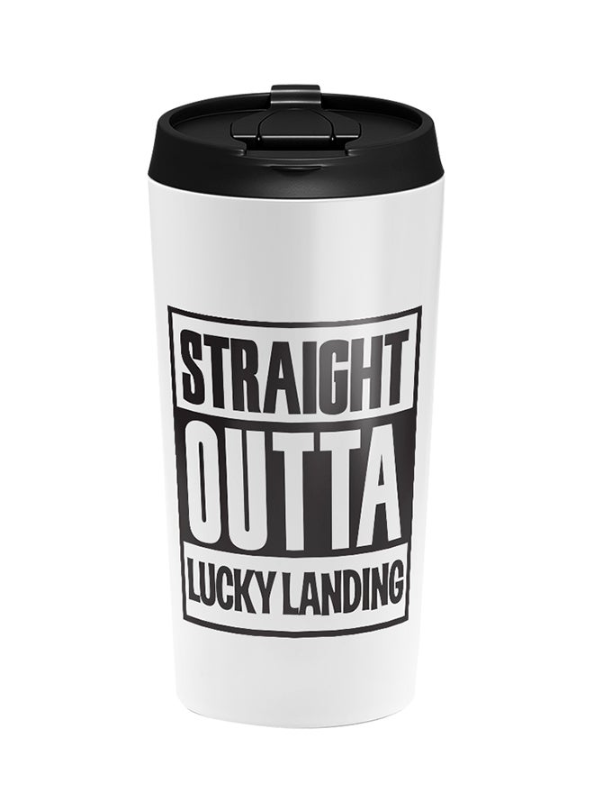 LOUD UNIVERSE Fortnite: Straight Outta Lucky Landing Printed Tumbler With Lid White/Black  - Image 1