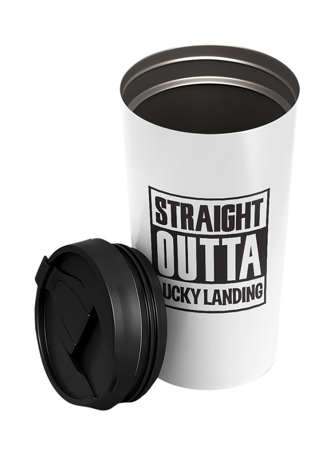 LOUD UNIVERSE Fortnite: Straight Outta Lucky Landing Printed Tumbler With Lid White/Black  - Image 2