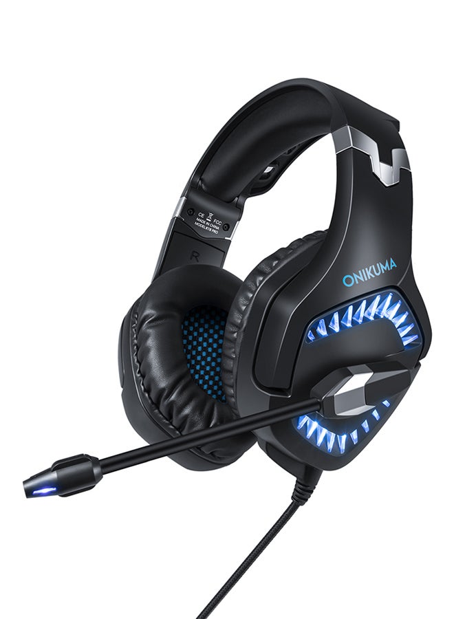 أونيكوما سماعة رأس سلكية للألعاب مزودة بإضاءة LED فوق الأذن مع ميكروفون لجهاز PlayStation 4/Xbox/PC - Image 1
