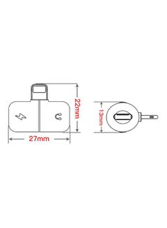 Generic 2-In-1 Interface Mini Dual Lightning Splitter Adapter Blue/White  - Image 4