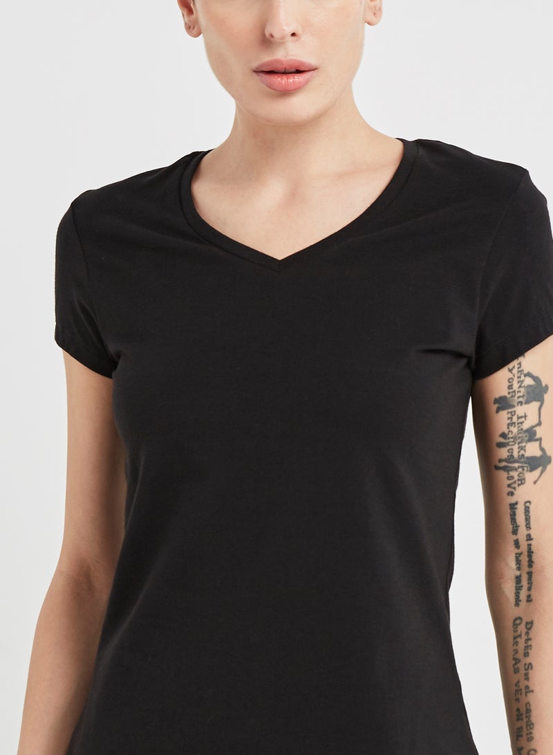JOCKEY - Casual V-Neck Tee Black - Image 1