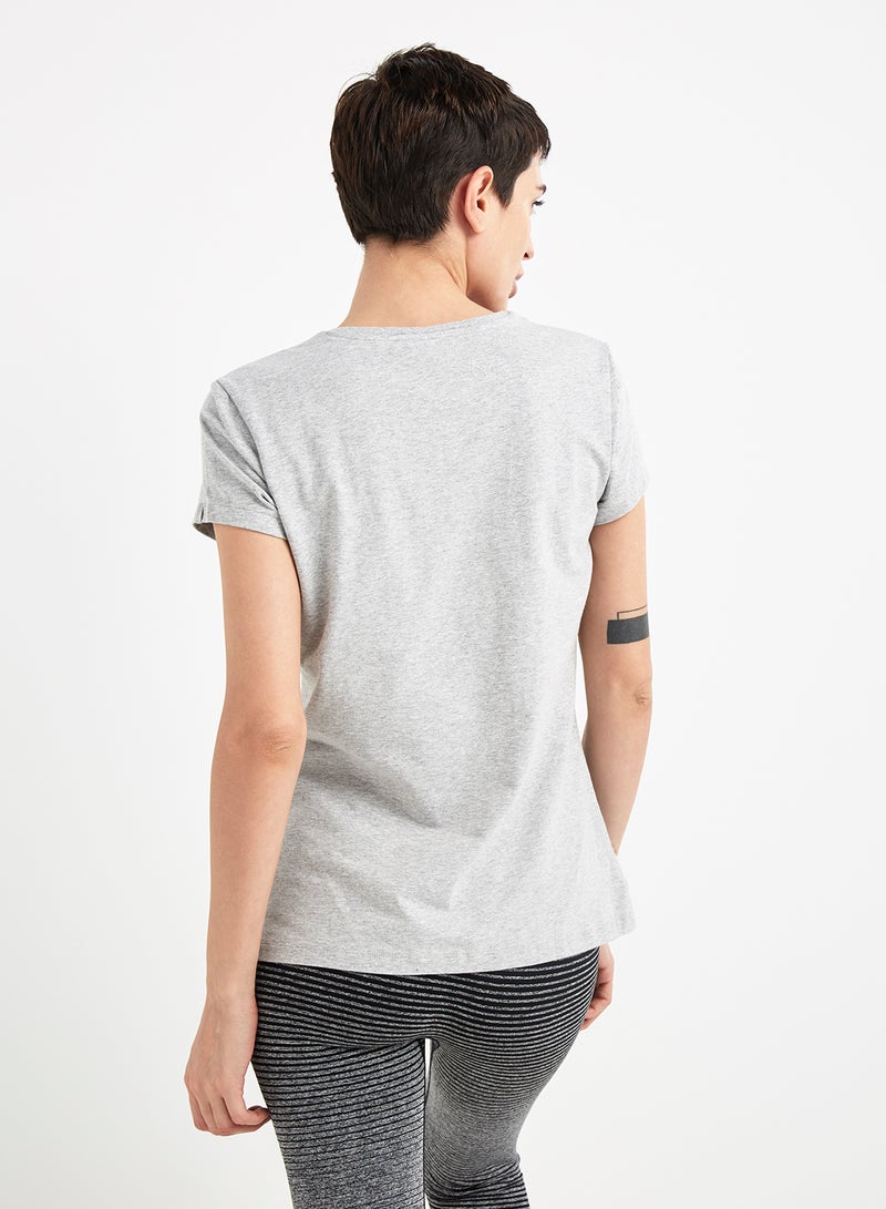 JOCKEY Casual V-Neck Tee Light Grey Mélange  - Image 2