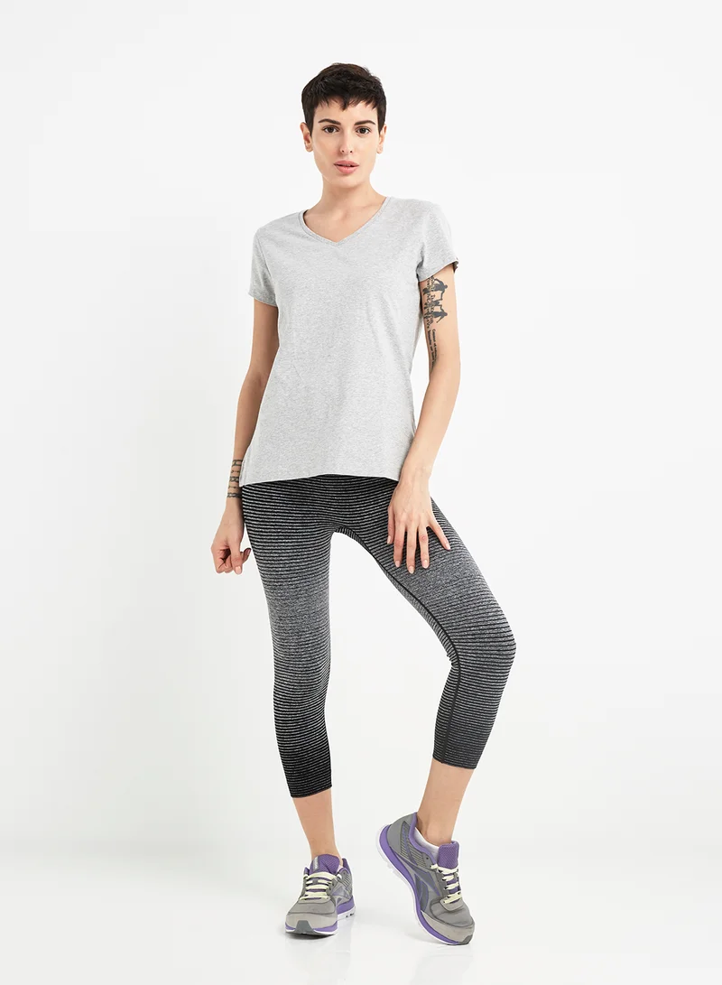 JOCKEY Casual V-Neck Tee Light Grey Mélange