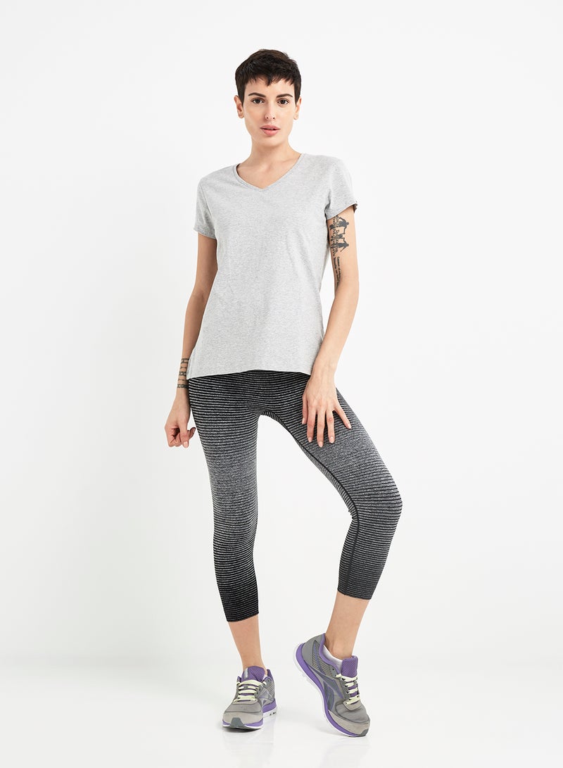 JOCKEY Casual V-Neck Tee Light Grey Mélange  - Image 3