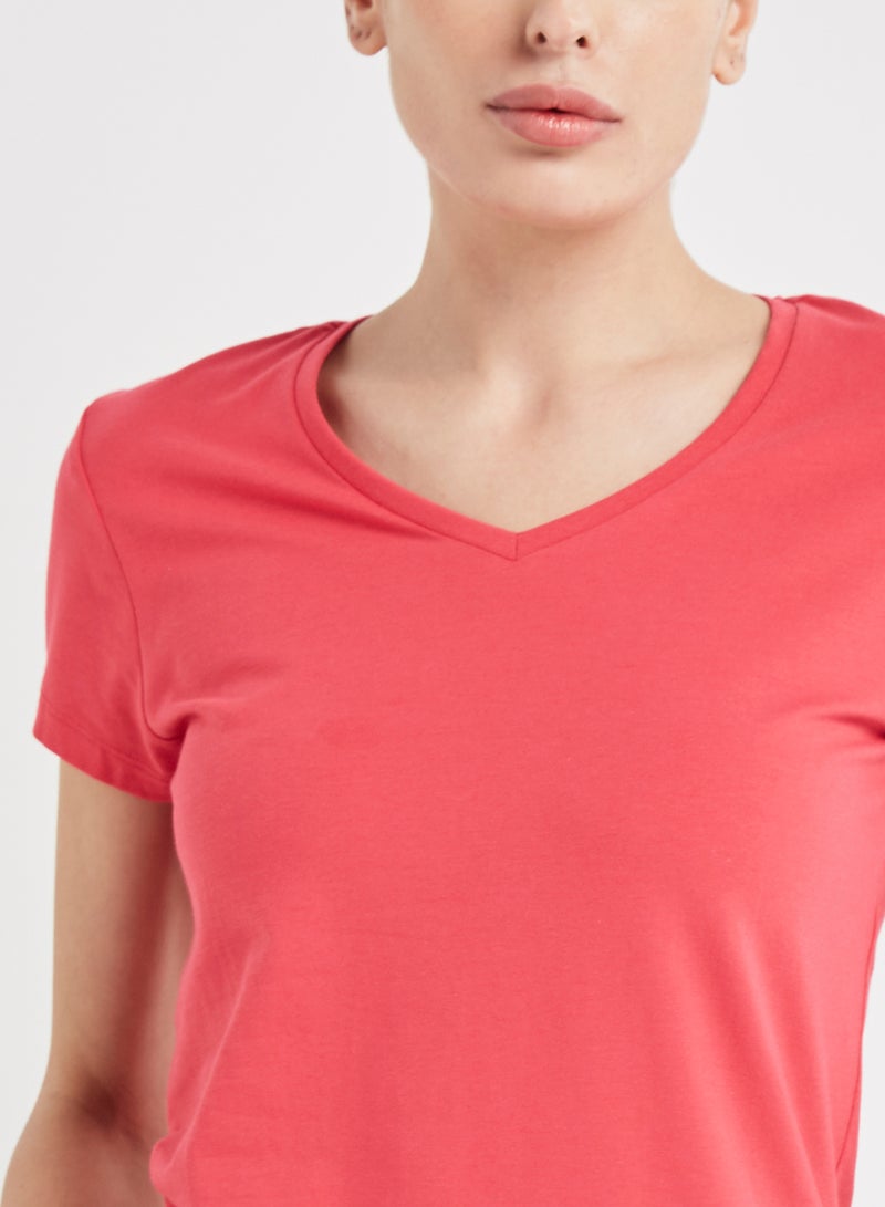 JOCKEY - Casual V-Neck Tee Ruby - Image 1
