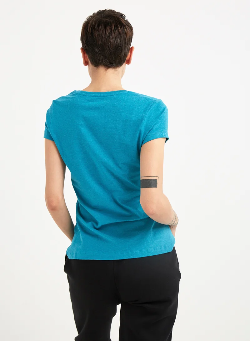 JOCKEY Casual V-Neck Tee Teal Mélange