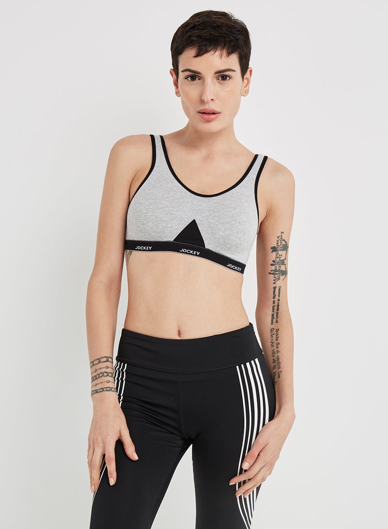 JOCKEY - Slip On Active Bra Light Grey Melange - Image 1