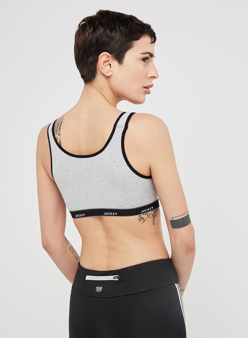 JOCKEY - Slip On Active Bra Light Grey Melange - Image 1