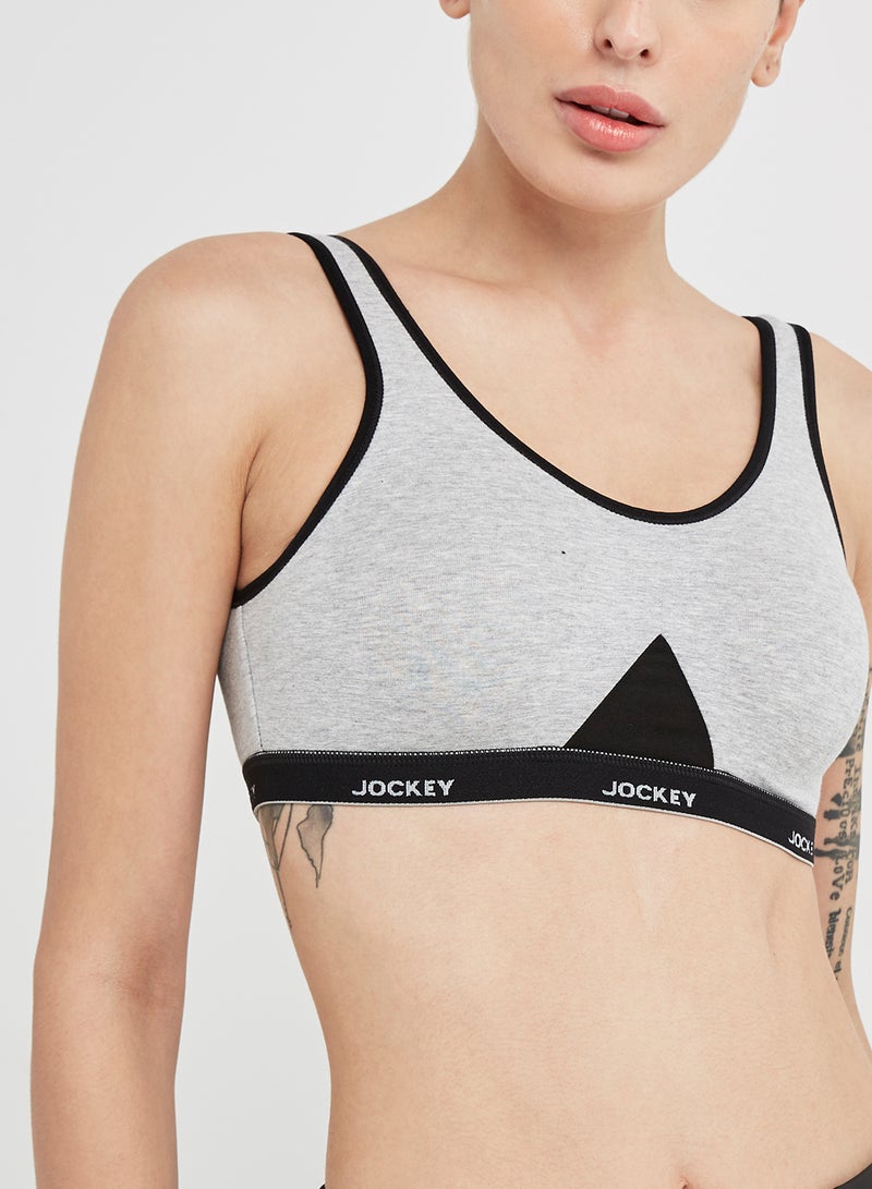 JOCKEY - Slip On Active Bra Light Grey Melange - Image 1
