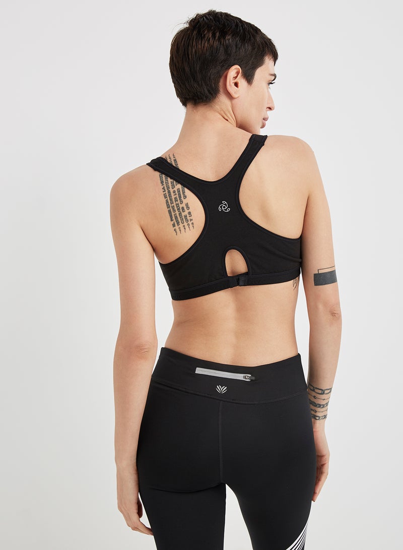 JOCKEY - Racer Back Padded Active Bra Black - Image 1