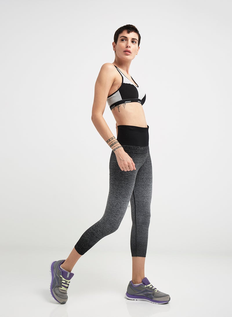 JOCKEY - Racer Back Padded Active Bra Light Grey Melange - Image 1
