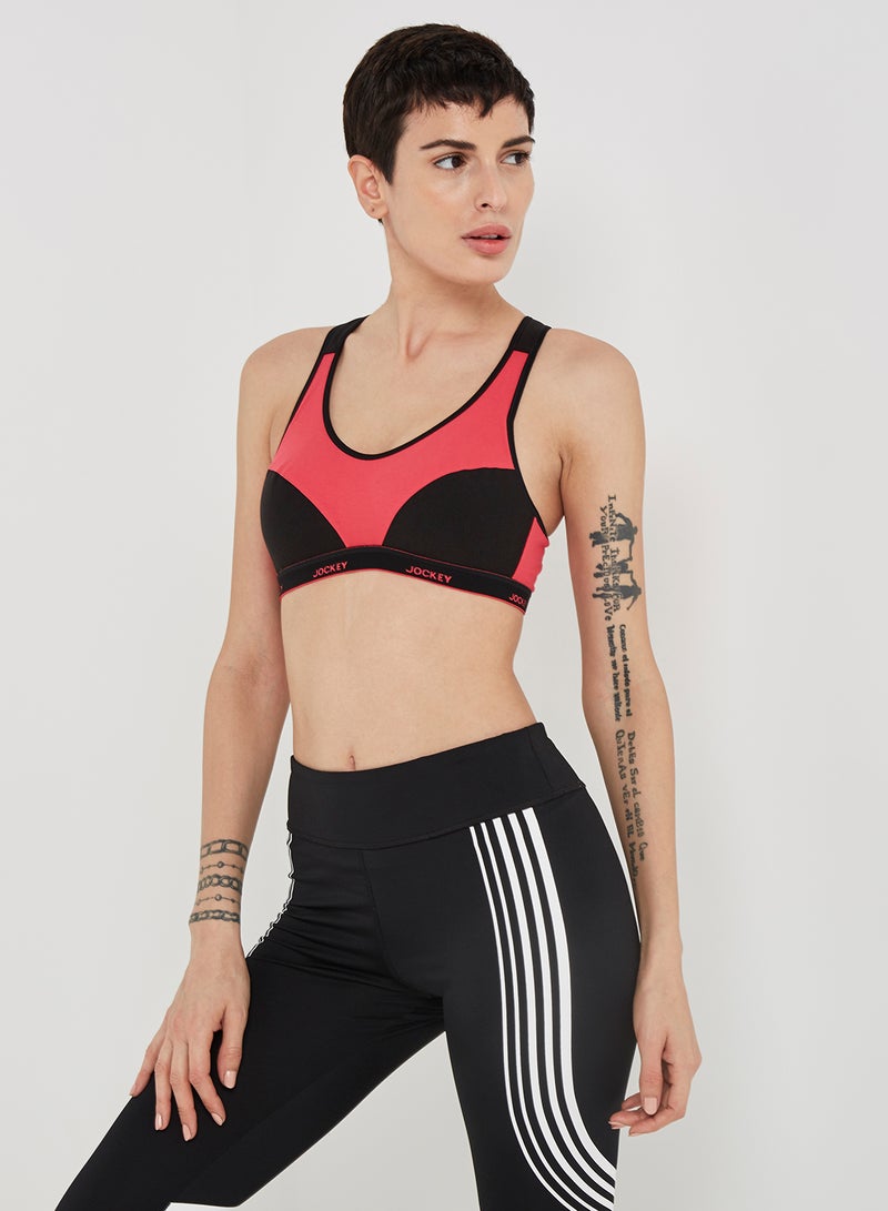 JOCKEY - Racer Back Padded Active Bra Ruby - Image 1