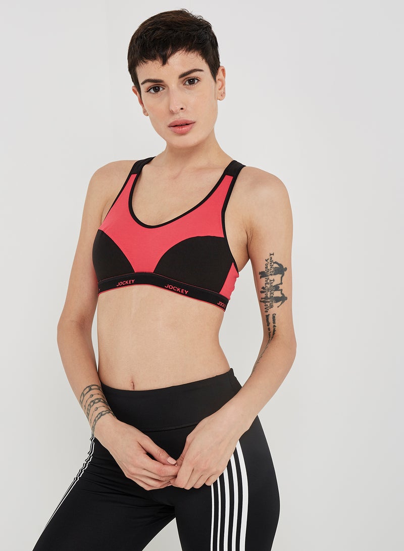 JOCKEY - Racer Back Padded Active Bra Ruby - Image 1
