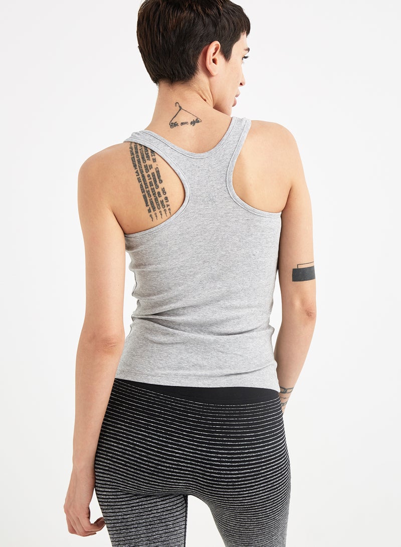 JOCKEY - Racerback Tank Top Light Grey Mélange - Image 1