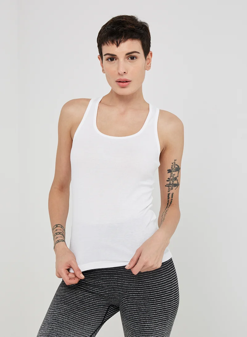 JOCKEY Racerback Tank Top White