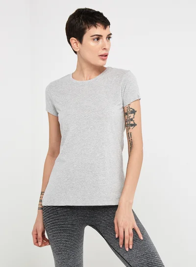 JOCKEY Casual V-Neck Tee Light Grey Mélange