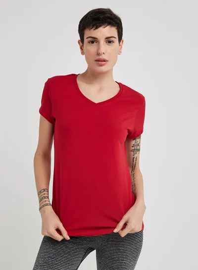 JOCKEY Casual V-Neck Tee Jester Red