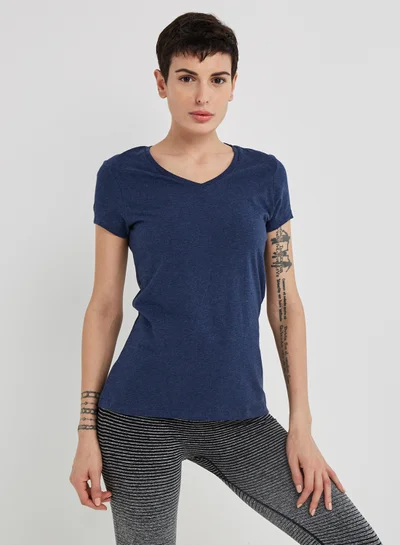 JOCKEY Casual V-Neck Tee Medieval Blue Mélange