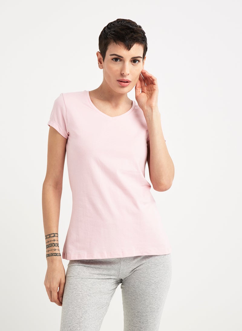 JOCKEY - Casual V-Neck Tee Princess Pink - Image 1