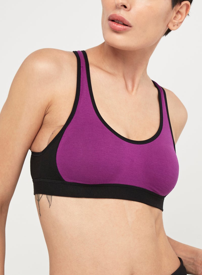 JOCKEY - Active Eva Bra Purple/Black - Image 1