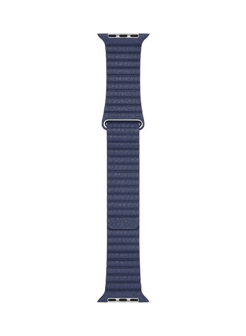 Leather Replacement Band For Apple Watch 44mm Blue