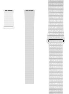 Smart Band Replacement Leather Band For Apple Watch 44mm White  - Image 1