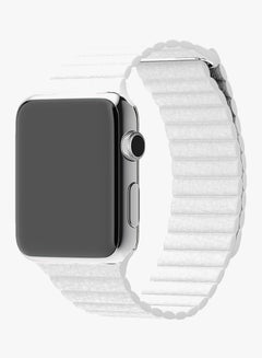 Smart Band Replacement Leather Band For Apple Watch 44mm White  - Image 2