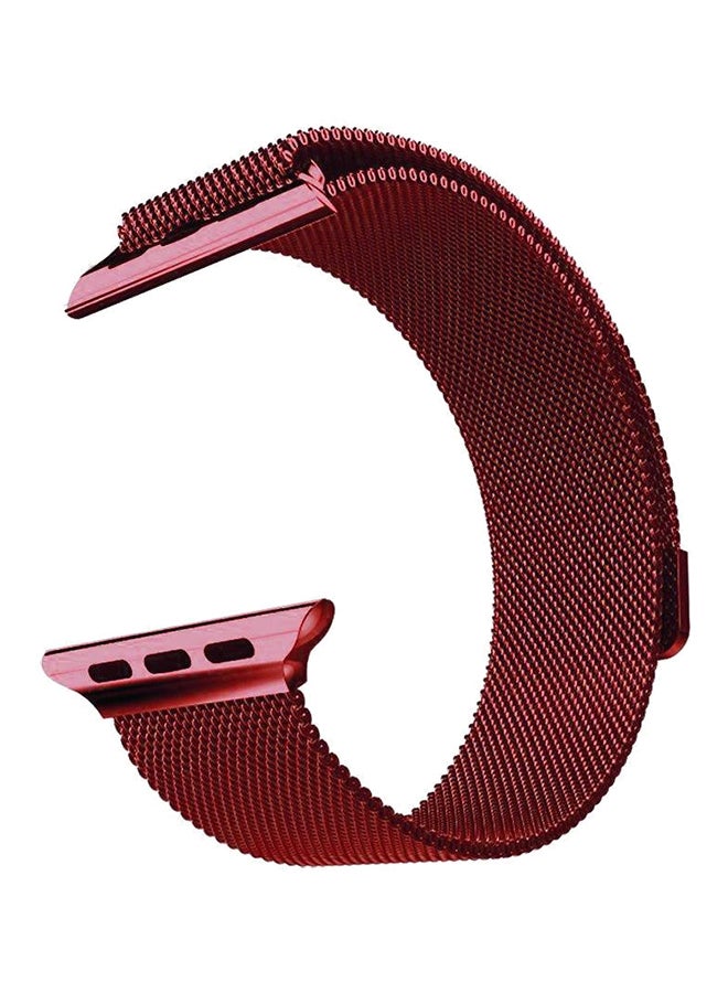 Smart Band Stainless Steel Replacement Band For Apple Watch Series 4/5 Red - Image 1
